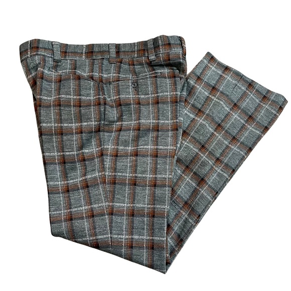 Vintage Plaid Flare Pants Kings Road Double Knit